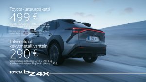 Nyt valikoituihin Toyota bZ4X -malleihin talvirenkaat kevytmetallivantein hintaan 290 €, edullinen Toyota Easy Osamaksu -rahoitu...