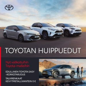 Edullinen Toyota Easy -korkotarjous nyt malleihin Toyota bZ4X, Corolla, Camry, Yaris, Yaris Cross, Prius Plug-in Hybrid, RAV4 Hy...