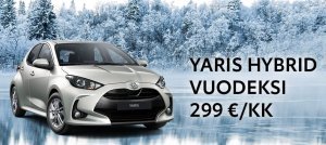 Tutustu tästä https://www.toyotaitakeskus.fi/yritys/tarjoukset-ja-kampanjat/toyota-yaris-vuodeksi-299-e2-82-ackk.html