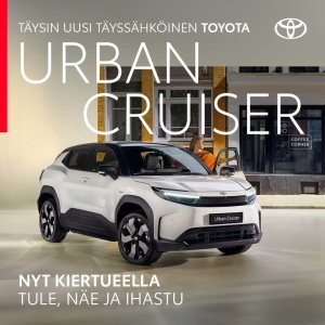 Täysin uusi täyssähköinen Toyota Urban Cruiser -kiertue TOYOTA AIRPORTISSA (Ohtolankatu, Vantaa) perjantaina 25.4