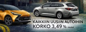 Meiltä koko uusien autojen mallistoon rahoitusetu KORKO 3,49%!