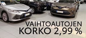 Kaikkiin vaihto- ja esittelyautoihin KORKO 2,99%, KÄSIRAHA 0 €!