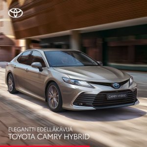 Ylellinen Camry Hybrid tarjoaa yksilöllisyyttä, hiljaisuutta ja voimaa sekä näyttävää muotoilua, älypuhelimen integrointiominais...