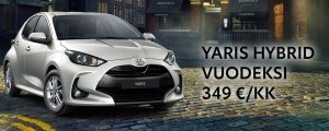 YARIS HYBRID VUODEKSI 349 €/KK