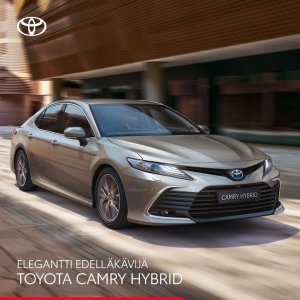 Ylellinen Camry Hybrid tarjoaa yksilöllisyyttä, hiljaisuutta ja voimaa sekä näyttävää muotoilua, älypuhelimen integrointiominais...