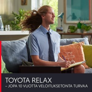 TOYOTA RELAX – OMISTAMISEN ONNEA. Kun huollatat autosi huoltovälin mukaisesti meillä, saat aina 12 kk:n maksuttoman turvan. Turv...