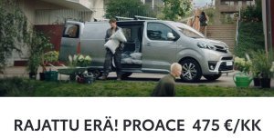 Meiltä nyt rajattu erä TOYOTA PROACE -pakettiautoja 475 €/kk (Kinto One huoltoleasing 24 kk/ 30 tkm). Huoleton ja edullinen vaih...