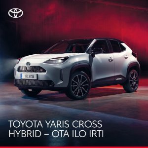 Hyppää Yaris Cross Hybridin kyytiin, ihastu sen moderneihin ominaisuuksiin, käytännöllisiin tiloihin ja mahtavaan muotoiluun. Sa...
