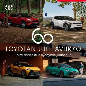 Tervetuloa Toyotan juhlaviikolle juhlistamaan Toyotan 60 vuotta Suomessa
