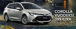 SAAT TOYOTA COROLLAN NYT VUODEKSI HINTAAN 399 €/KK!