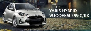 YARIS HYBRID VUODEKSI 299 €/KK