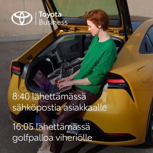 Toyota Business -mallistosta löydät sinulle sopivan työsuhdeauton, esimerkiksi muotoilultaan urheilullisen Toyota Prius ...