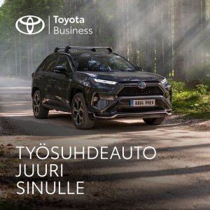 Toyota Business -mallistosta löydät sinulle sopivan työsuhdeauton, esimerkiksi tilavan ja tehokkaan Toyota RAV4 Plug-in ...